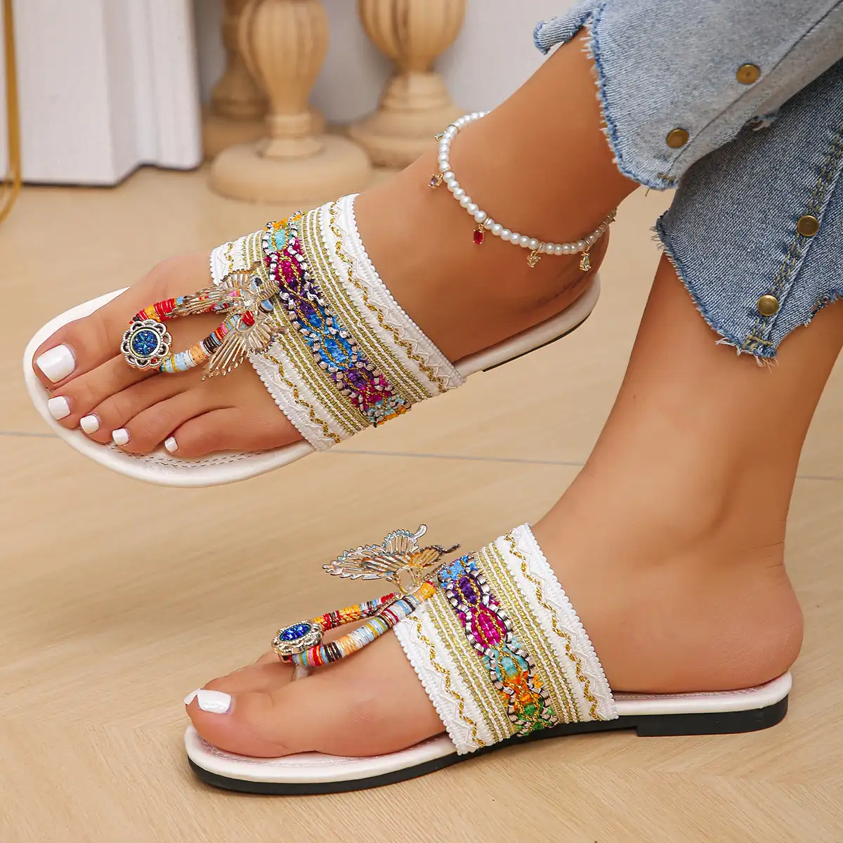 Alternative view of Radiant Wanderer Sandals - Sparkle with every step, designed for the free-spirited woman who loves comfort and standout style