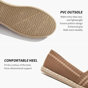 Alternative view of Womens Espadrilles Breathable Flats Shoes Mesh Slip on Loafers Soft White Flats