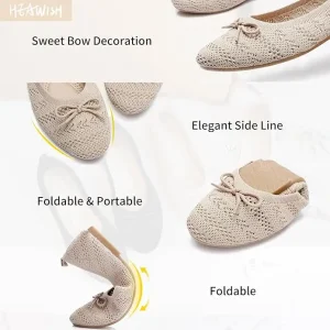 Alternative view of Women’s Flats Shoes Comfortable Crochet Lace Mesh Round Toe Slip On Casual Ballet Flats Dress Shoes